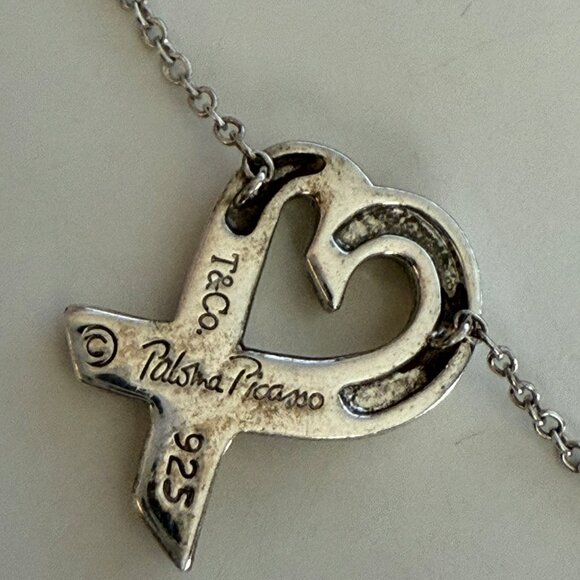 Tiffany & Co Paloma Picasso Loving Heart Sterling Silver 16" Necklace - Picture 4 of 8